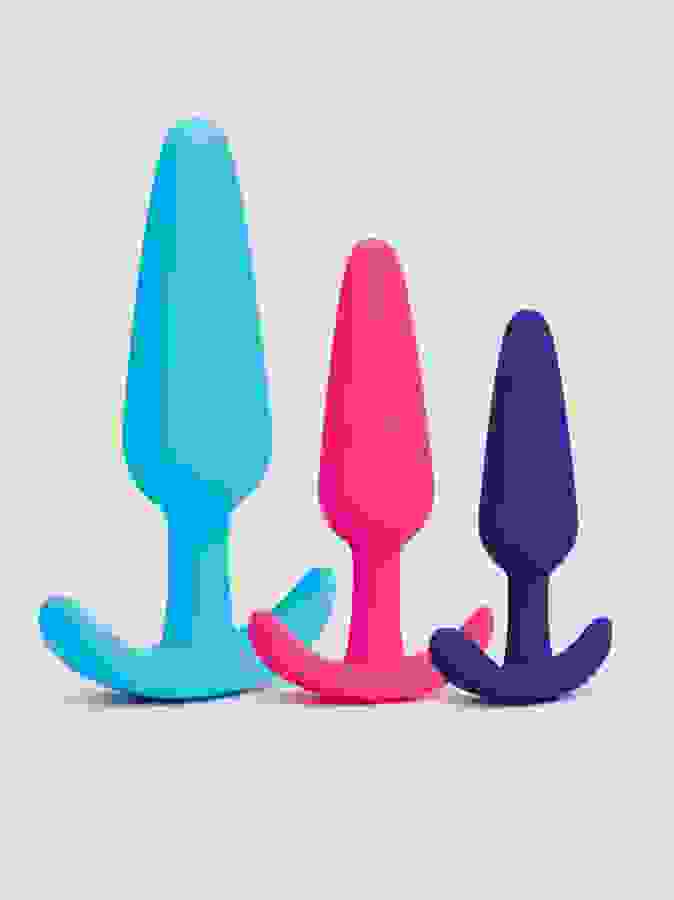 Lovehoney Silicone Butt Plug Set (3 Piece), Blue, hi-res